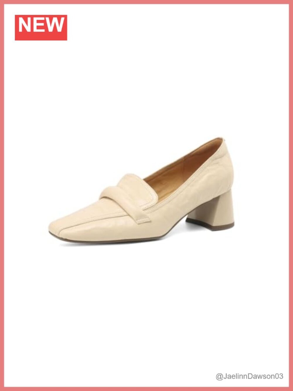 Genuine Leather Square Toe Low Chunky Heel Loafers Pumps Women's Shoes